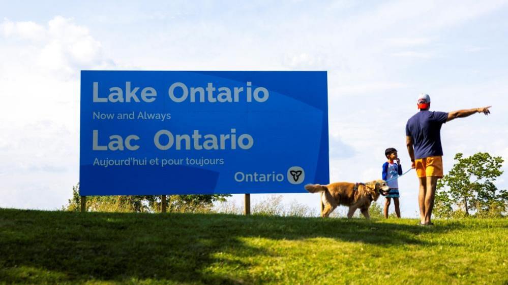 Canada Installs Large Lake Ontario Sign in Latest Jab at US
