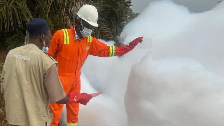 Mysterious White Foam Draws Crowds on Nigerian Highway